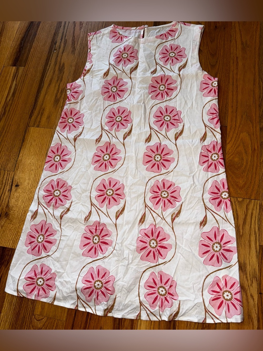 Commence White Sleeveless Shift Dress with Pink Floral size Small - Picture 2 of 6